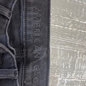 American Eagle black straight leg mom jeans